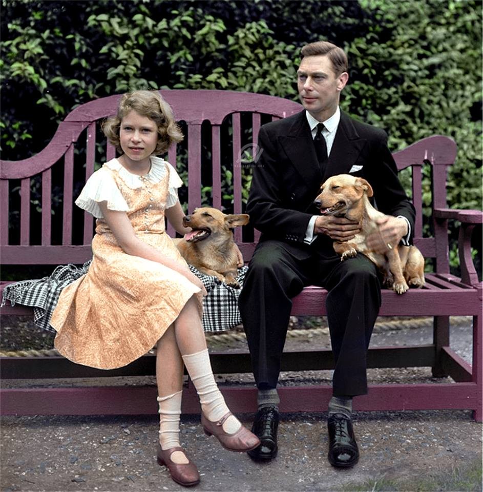 George VI et la princesse Elizabeth