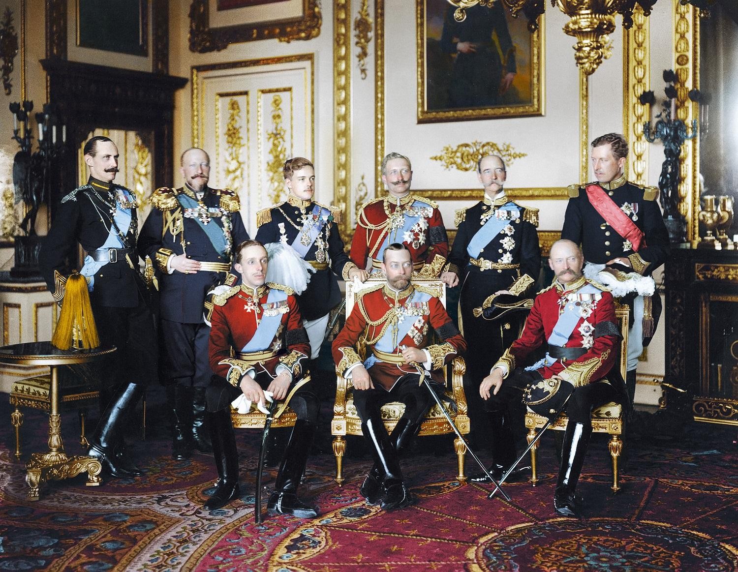 George V et les monarques d'Europe présents aux funérailles d'Edward VII